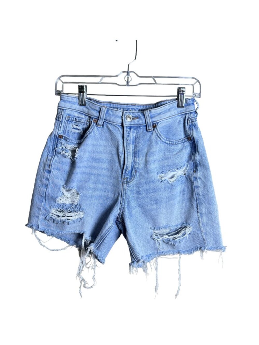 American Eagle Distressed Denim Shorts Light Wash Size 2
